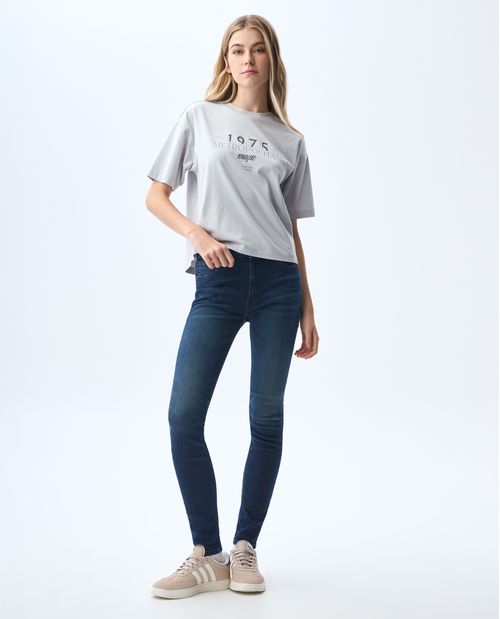 Camiseta manga corta estampada para mujer