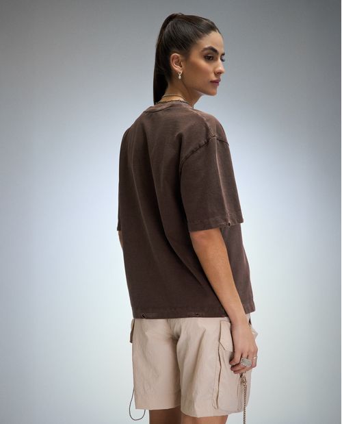 Camiseta oversize estampada para mujer