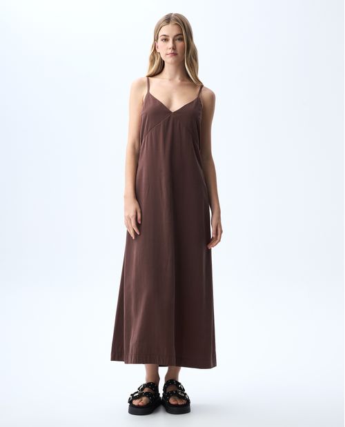 Vestido largo con botones en lateral para mujer
