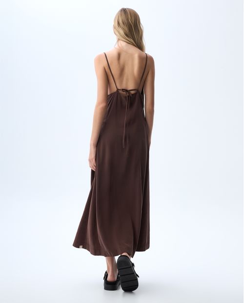 Vestido largo con botones en lateral para mujer