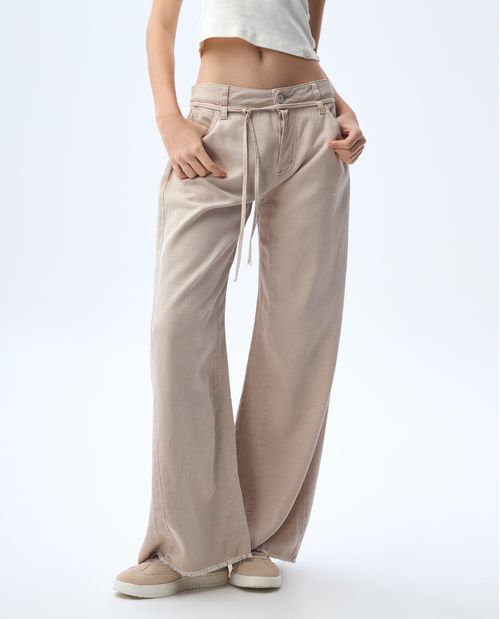 Pantalón amplio con pinzas para mujer