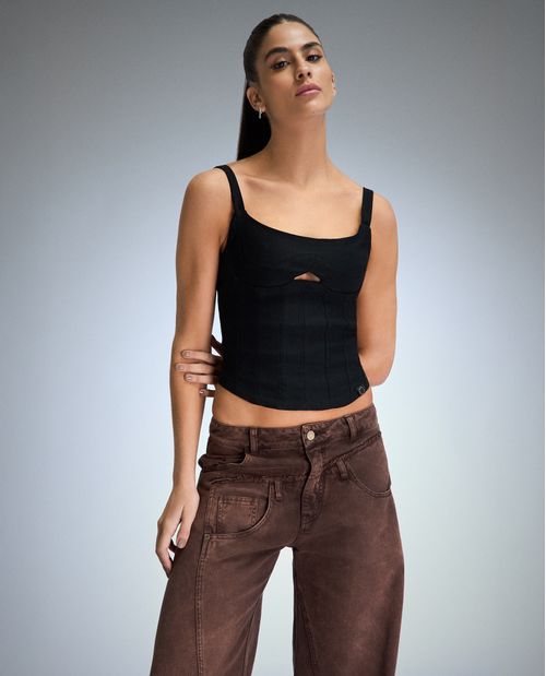 Camisa tipo corsé para mujer