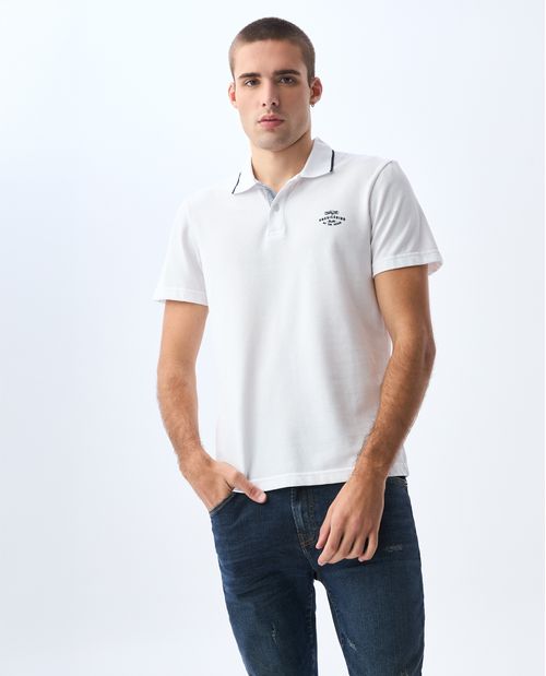 Polo con bordado en punto corazón para hombre