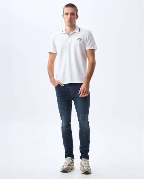 Polo con bordado en punto corazón para hombre