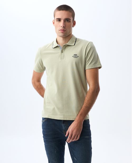 Polo con bordado en punto corazón para hombre