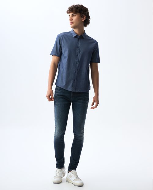 Camisa slim manga corta para hombre