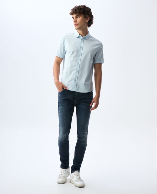 Camisa slim manga corta para hombre