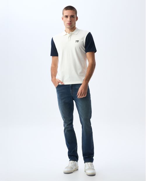 Polo con mangas al contraste para hombre