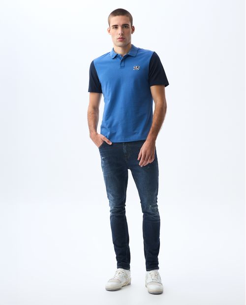 Polo con mangas al contraste para hombre