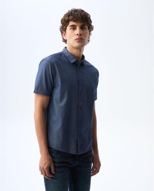 Camisa slim manga corta para hombre