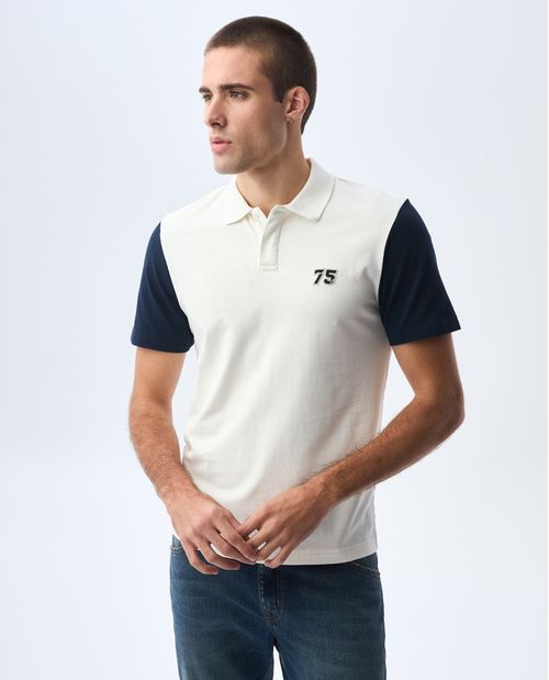 Polo con mangas al contraste para hombre