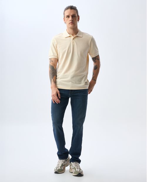 Polo Slim con marquilla en ruedo para hombre