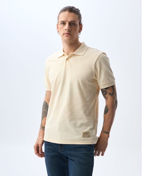 Polo Slim con marquilla en ruedo para hombre