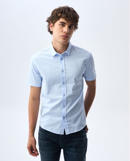 Camisa slim manga corta para hombre