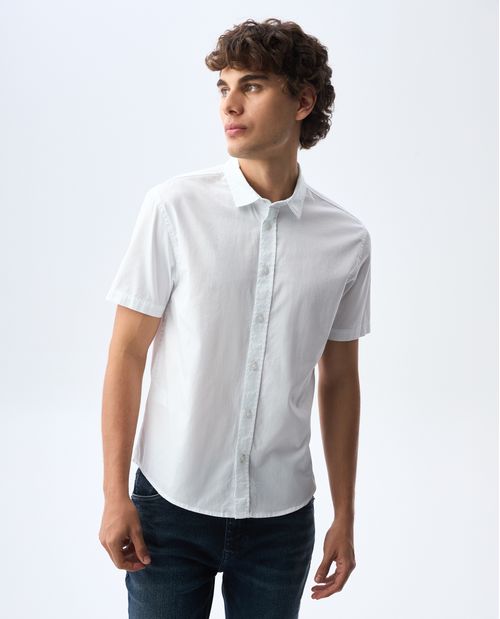 Camisa slim manga corta para hombre