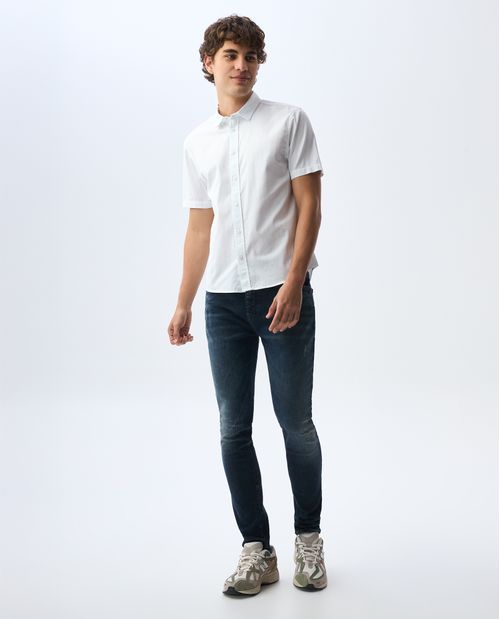 Camisa slim manga corta para hombre