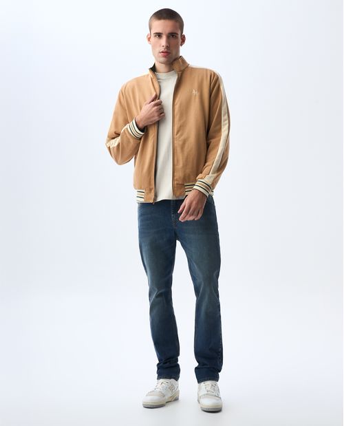 Chaqueta doble faz de cuello alto para hombre