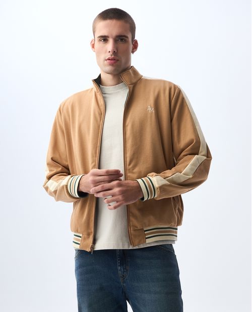Chaqueta doble faz de cuello alto para hombre