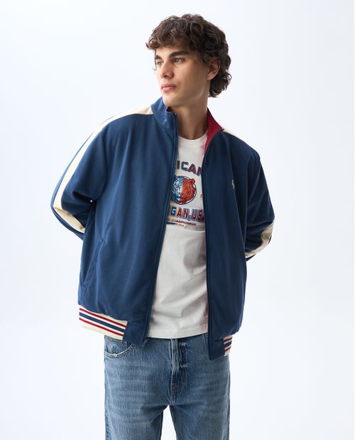 Chaqueta doble faz de cuello alto para hombre
