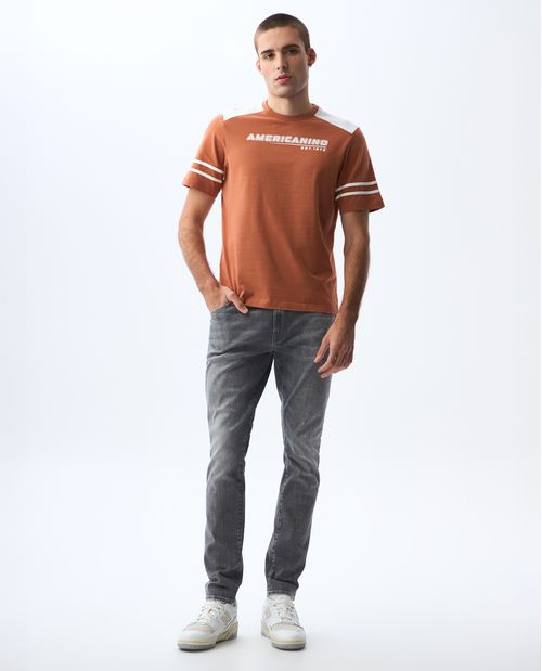 Camiseta manga corta estampada para hombre