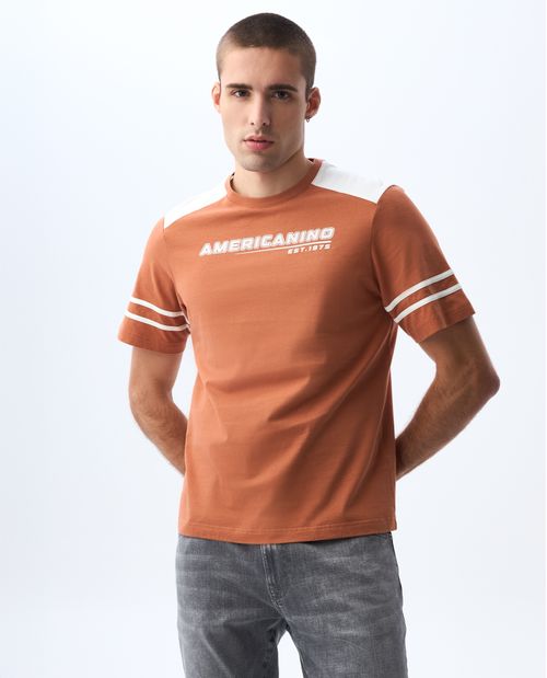 Camiseta manga corta estampada para hombre