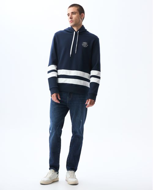 Buzo en bloques de color con capucha para hombre