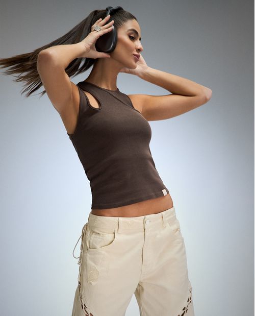 Camisa manga sisa para mujer