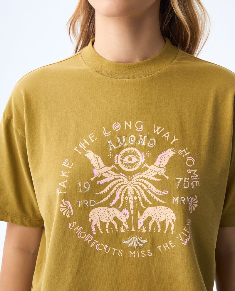 Camiseta con estampado y detalles bordados para mujer Tienda Online