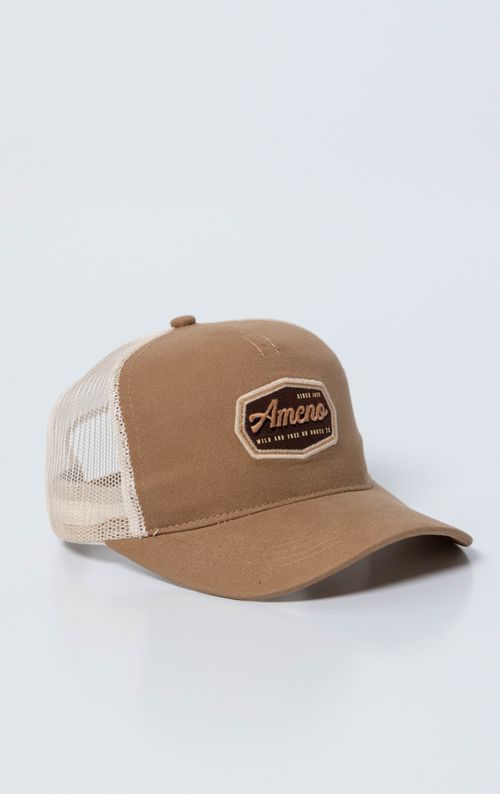 Gorra Trucker con aplique bordado para hombre