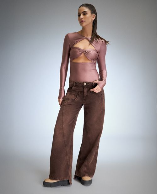 Body manga larga para mujer