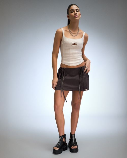 Falda short línea A para mujer