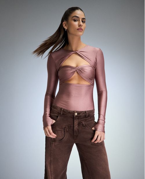 Body manga larga para mujer