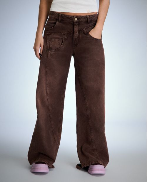 Pantalón Straight tiro bajo para mujer
