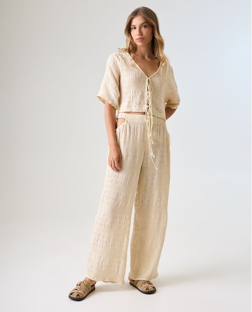 Camisa de tela con textura para mujer