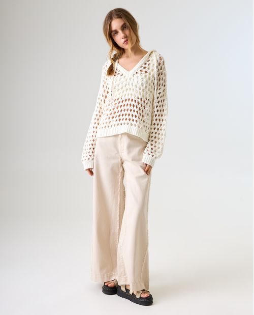 Pantalón Wide Leg de tiro bajo para mujer