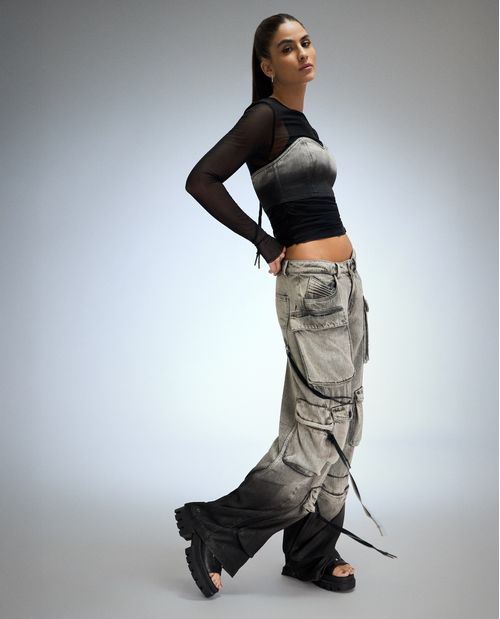 Crop top con efecto degradé para mujer