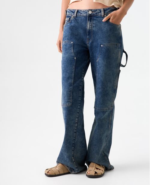 Jean Vintage tipo carpintero para mujer