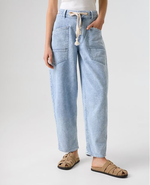 Jean Barrel tipo globo para mujer