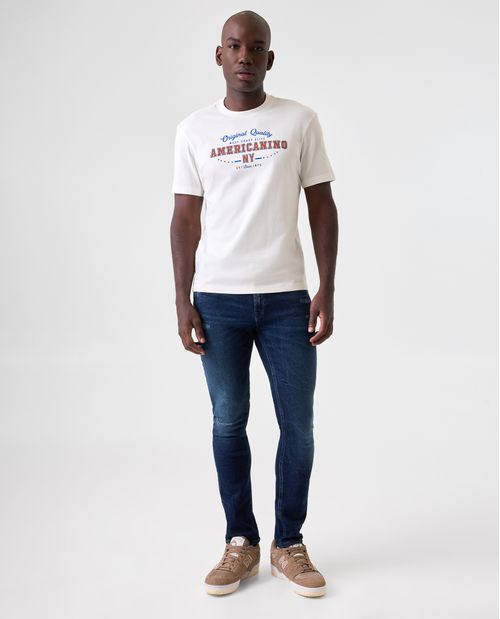 Jean Skinny oscuro con raspones para hombre