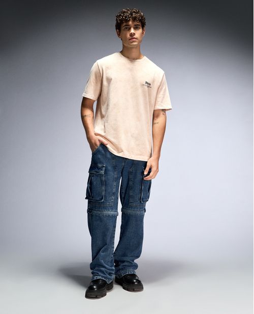 Camiseta con estampado en frente y espalda para hombre