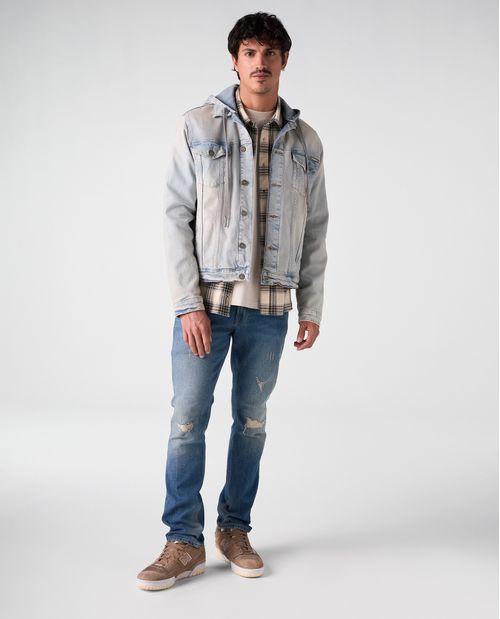 Jean Tapered con raspones y rotos para hombre