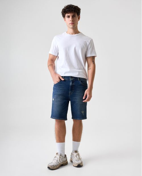 Bermuda básica con rotos para hombre