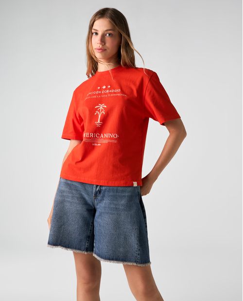 Camiseta oversize estampada para mujer