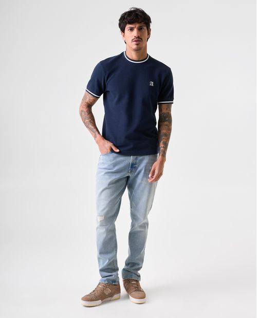 Camiseta con bordado en punto corazón para hombre