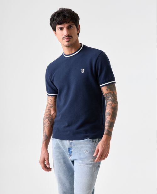 Camiseta con bordado en punto corazón para hombre