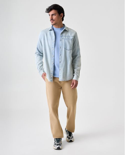 Camiseta de tela con efecto y estampado para hombre