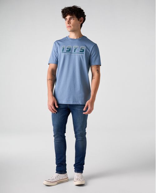 Camiseta Slim con estampado localizado para hombre