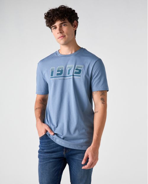 Camiseta Slim con estampado localizado para hombre