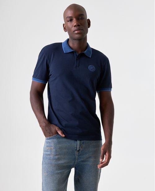 Polo Slim con aplique bordado para hombre
