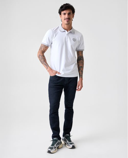Polo Slim con aplique bordado para hombre